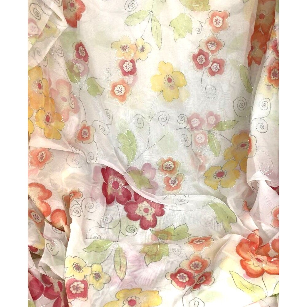 Croscill Classics Magnolia Ruffled Scarf Valance Floral 45" x 174" - Picture 4 of 4